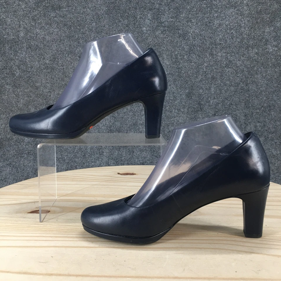 Zapatos de salón Rockport para mujer 7 M sin cordones de cuero azul tacón informal punta almendra Foto 2 de 4