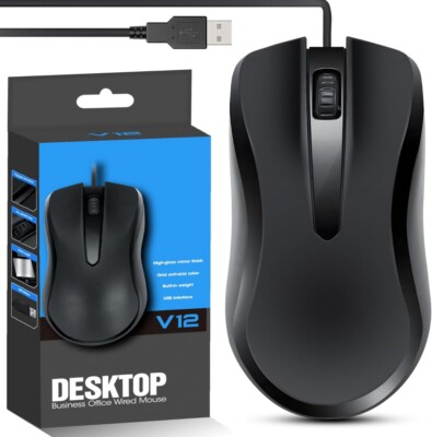 LOYRAD Kabelgebundene Maus mit 3.0 USB Maus kabelgebunden mit 1,28 m Kabel Optische Maus Schwarz