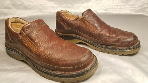 Doc Dr Marten Shoes Brown Apron Toe Slip On Shoe Pebbled Leather Mens US 9 M - Picture 4 of 12