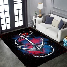 Anchor, Anchor Pattern Rug, Ship Anchor Rug, Nautical Rug,Kids Room Rug,Nautical