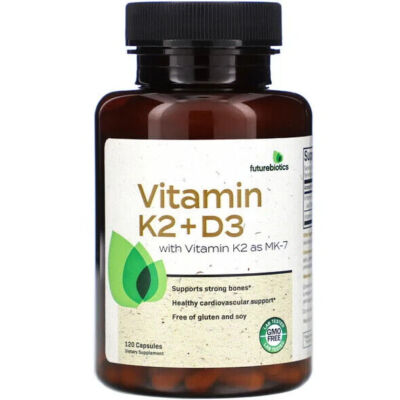 Futurebiotics, Vitamin K2 + D3 mit Vitamin K2 als MK-7, 120 Kapseln