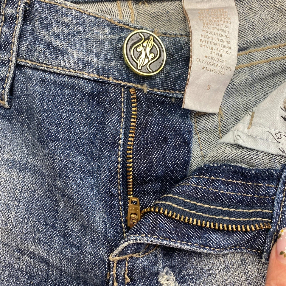 Baby Phat Mujer Azul Cónico Pierna Elástico Vaquero W28 - Imagen 4 de 4