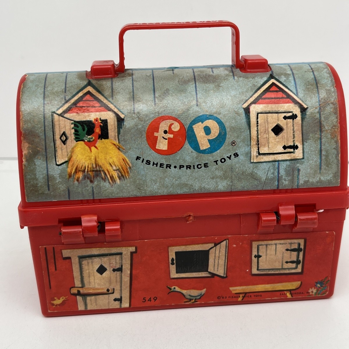 Vintage Fisher Price Toys Barn Farm Mini Red Lunch Box Only | eBay