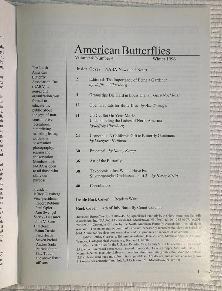 Winter 1996 American Butterflies -Orangetips in Louisiana,Open habitats,predator Foto 2 de 3