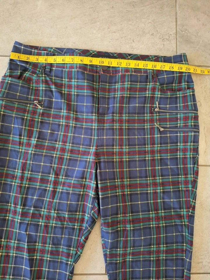 Pantalones de tiro medio para mujer Torrid a cuadros tobillo ajustados estudio doble tejido talla 22 Foto 4 de 4