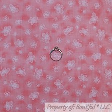 Trapunta BonEful TESSUTO Cotone Rosa Bianco Pasqua Farfalla Cancro al Seno LM ROTTAMI