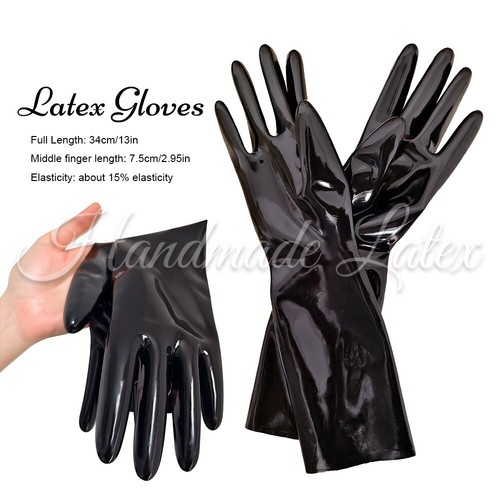 Unisex Latex Rubber Sexy Short Gloves Seamless Fetish Wear One-Time Molding - 第 1/3 張圖片