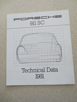  1981 Porsche 911 SC technical data information brochure 