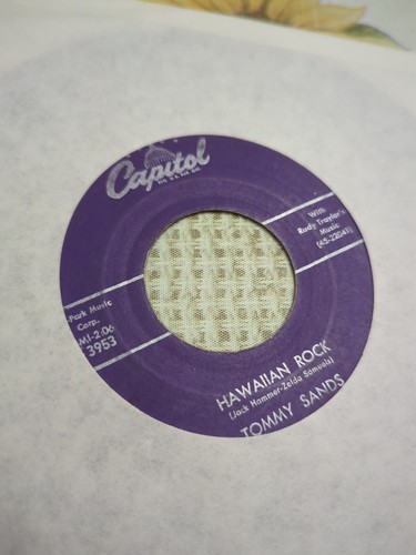 TOMMY SANDS : Hawaiian Rock - Teenage Doll 45 rpm (1957, Capitol) In Sleeve VG - Picture 2 of 3