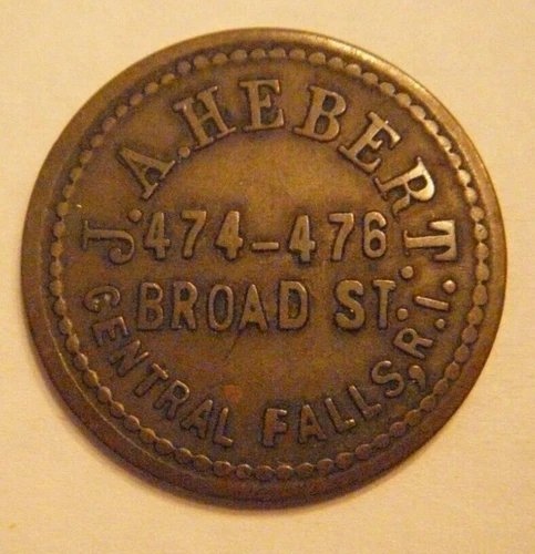 J.A. Hebert, 474-476 Broad St., Central Falls, RI., GF a 5 Cent Drink at Bar