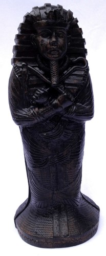 EGYPTIAN KING TUT TUTANKHAMUN MUMMY COFFIN BLACK PHORAOH SARCOPHAGUS WITH MUMMY - Picture 5 of 9