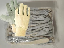 Magid DuraMaster Work Gloves Cloth Canvas Leather Palm Knit Cuff Large 12 Pairs