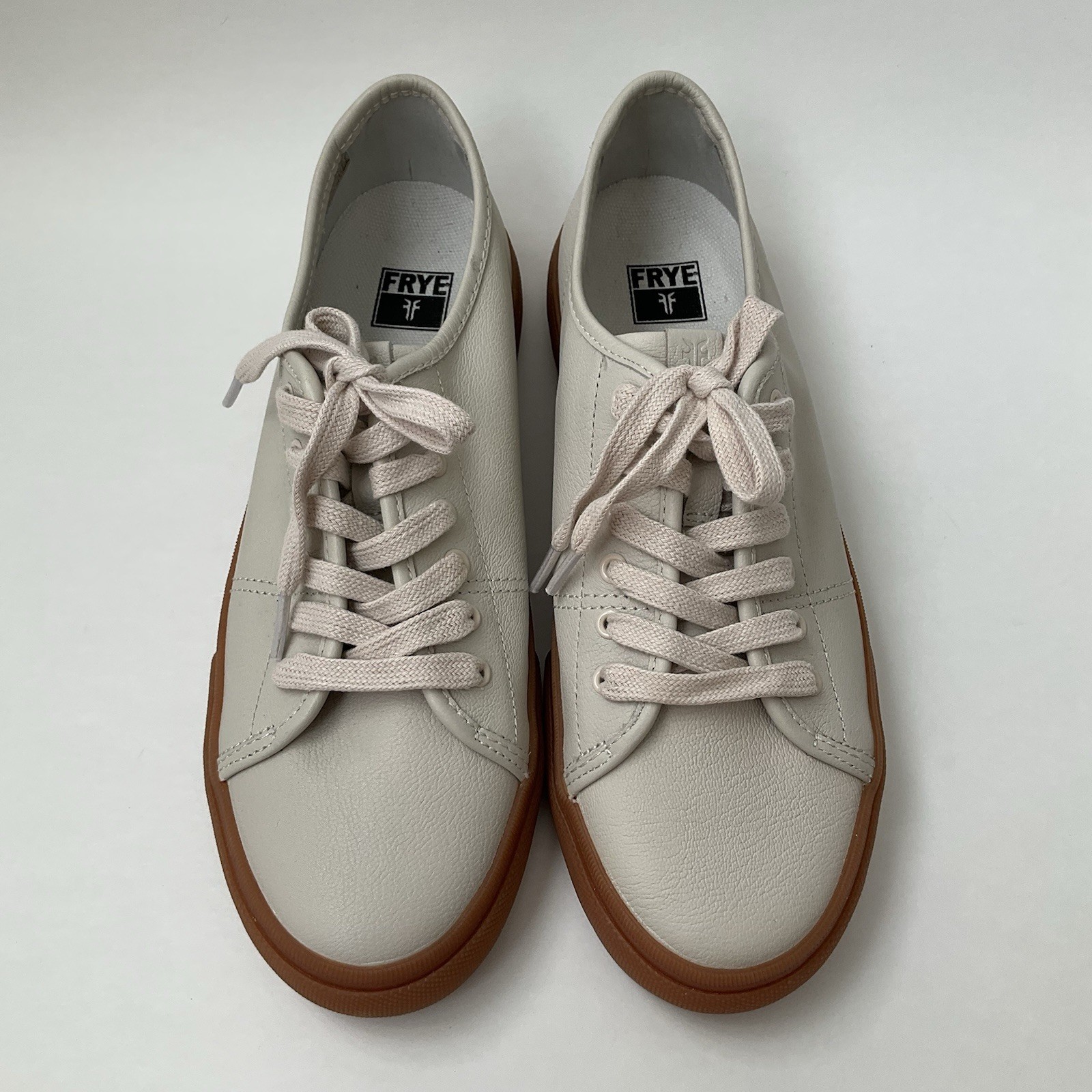 SAOLA Scarpe sneakers Frye Gia basse in pelle pizzo donna avorio panna suola gomma tg 8