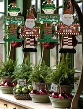 Christmas Toyshop Sign Holiday Wall Decor Holly Jolly Elf Santa Lg Ornament LOT4