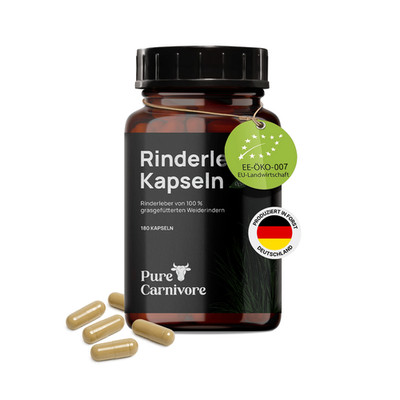 Bio Rinderleber Kapseln 180 Stück Aus Weiderind Mit Vitamin A B12 Eisen