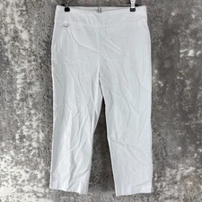 Counterparts Size 8 Minimalist Cropped Capri Pants White Casual Pull On Stretch