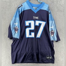 Puma Tennessee Titans Eddie George 27 NFL Jersey Navy Blue Mens Sz 2X Vintage