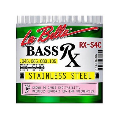 Used La Bella RX-S4C Stainless Steel Round Wound 4-String Bass Strings, 45-105