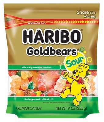 Haribo Sour Goldbears Gummi Candy 9Oz Pack Of 6 Fruity Fat Free Treats