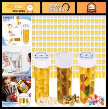 200 Empty Pill Bottles 6 Dram with Child Resistant Caps - Orange Plastic Contain