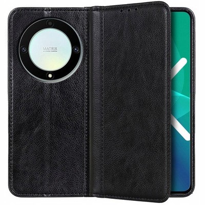 FÜR HONOR MAGIC 8 LITE - SMART MAGNETIC Case Buch Hülle Handy Tasche SCHWARZ