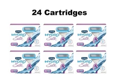 Schick Hydro Silk 5 Razor Blades 24 Cartridges Refills Moisture Women Shaving