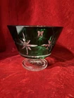 Vintage Waterford Marquis Crystal Compote Bowl, Footed, Pedestal, Emerald Green