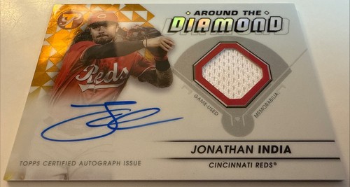 2023 Topps Pristine Gold Refractor Diamond Autograph Relics Jonathan India 12/50 - Picture 2 of 4