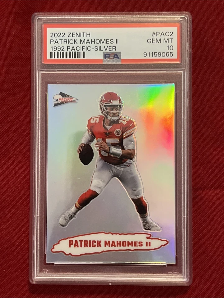 2022 Panini Zenith - 1992 Pacific Patrick Mahomes II #PAC-2 Silver PSA 10 - Image 3 of 4