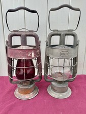 Pair Dietz Fire King Lanterns Pair Dietz Fire King Lanterns