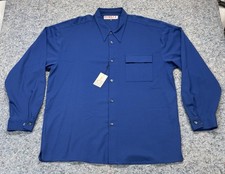 Inserch Shirt Men’s 2Xl Blue 100% Wool Blue Long Sleeve Button Down Made In USA
