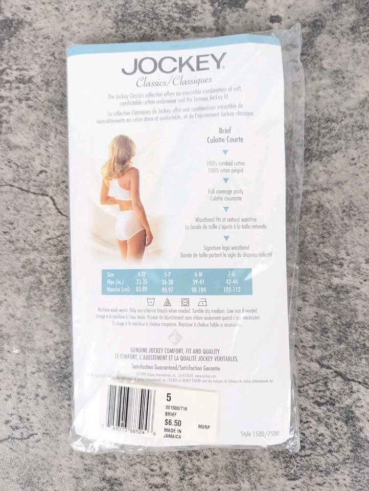 NUEVO Mujer Talla 5 Jockey 1998 Clásicos Corte Breve Floral Algodón Bragas Ropa Interior Foto 2 de 2