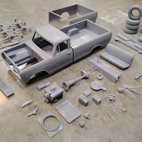 3D Printed 1/25 1972 International Pickup Long Bed Model Car Kit