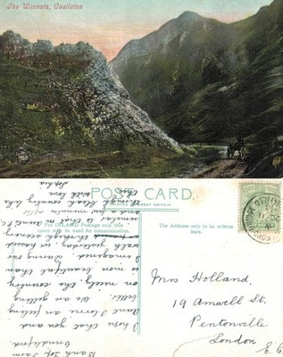 Alte Postkarte - Der Winnats Pass Castleton Derbyshire VERSCHICKT