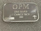 Vintage OPM 1 Troy Oz .999 Fine Silver Bar With Mushroom