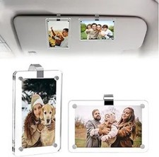 2Pcs Car Picture Holder, Acrylic Magnetic Visor Photo Clip, Number of Items: 2