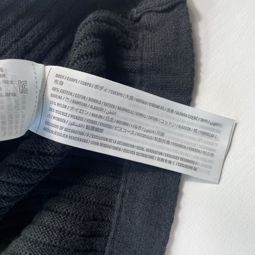 Abercrombie & Fitch Sweater Polo Mens Medium Camp Collar Ribbed Knit Black Shirt - Picture 4 of 7