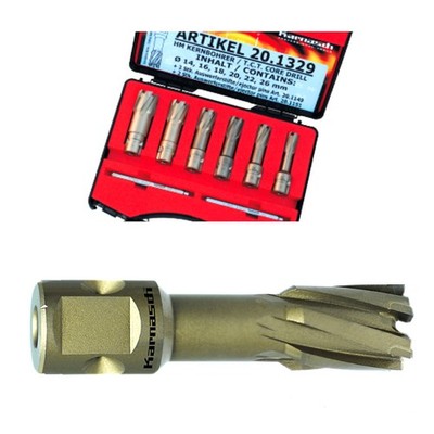 Kernbohrer-Set, Bohrkrone, HM-bestückt, Ø 12-26 mm, 10-teilig, Nitto/Uni-Schaft