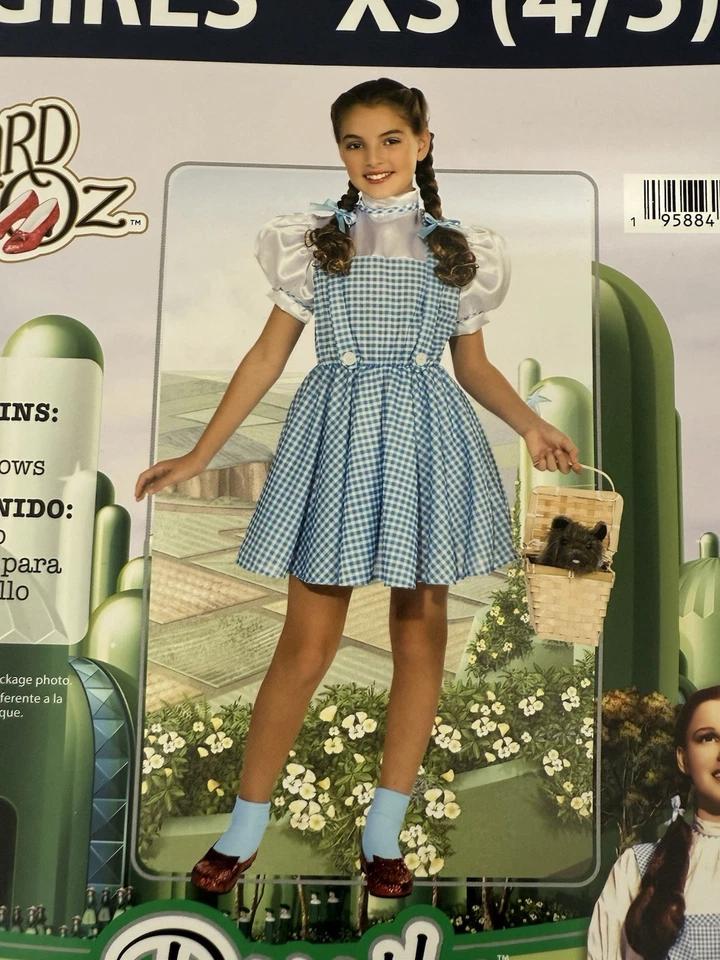 NUEVO CON ETIQUETAS VESTIDO DE LENTEJUELAS DOROTHY RUBÍES MAGO DE OZ CON LAZOS PARA EL CABELLO DISFRAZ XS 4/5 Foto 2 de 3