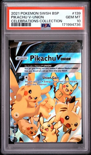 Pikachu V-Union SWSH139 Pokemon Sword and Shield Promo PSA 10