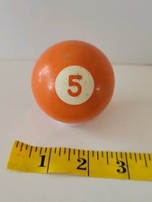 Vintage No. 5 Solid Orange Pool Ball Billiard 2" Replacement T 