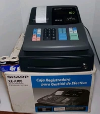 Sharp XE-A106 Electronic Cash Register Drawer Till w/ Operator Key And Box