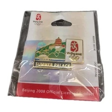 Beijing 2008 Olympic Official Licensed Lapel Pin Summer Palace Gold Tone 