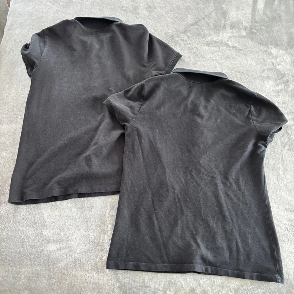 Paquete de 2 camisas polo Aeropostale negras de manga corta informales básicas grandes Foto 2 de 4