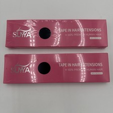 SUYYA 2pks Tape in Hair Extensions Jet Black 100 Remy Human 18 in/hair color 1