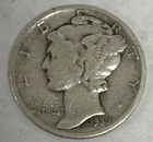 1939-P Mercury Winged Liberty 90% Silver Dime Philadelphia (No Mint Mark)