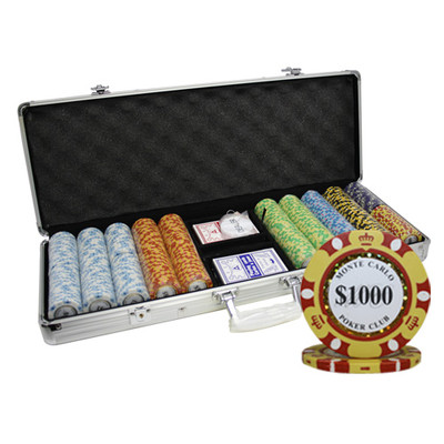 500pcs 14G MONTE CARLO POKER CLUB CLAY POKER CHIPS SET by MRC