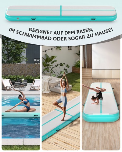 400*100*20cm Air Gymnastics aufblasbare Track Tumbling mit Elektropumpe Matte - Bild 2 von 11