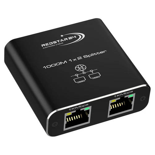 LAN Splitter 1 auf 2 Gigabit Ethernet Switch 2-Port Netzwerk Kabel Verteiler