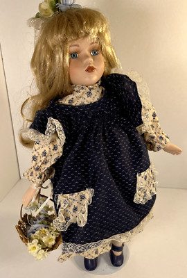 vanessa ricardi collection vanessa porcelain doll 16 inches Serie-1998 blue eyes
